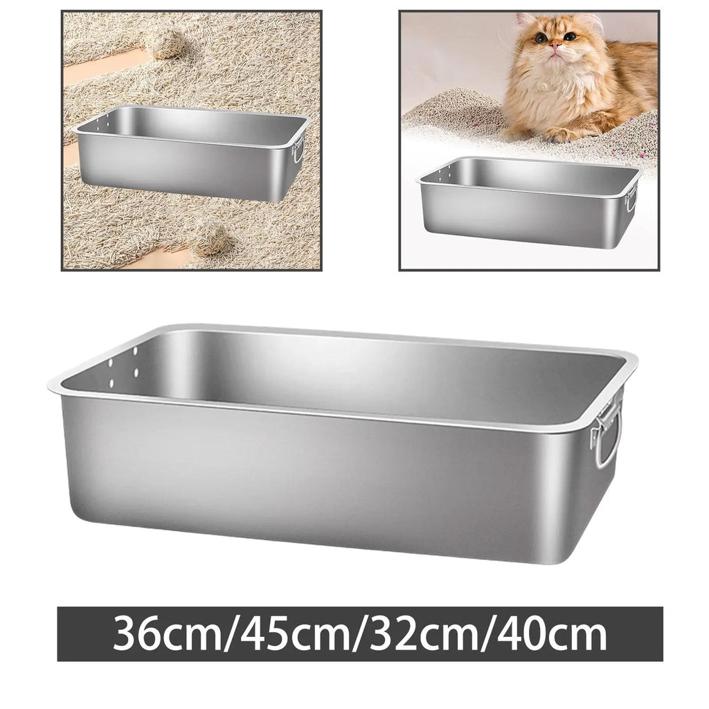 Open Pet Litter Box Cats Bedpan Non Stick Smooth Surface Indoor Zpaxo 45x35x10cm