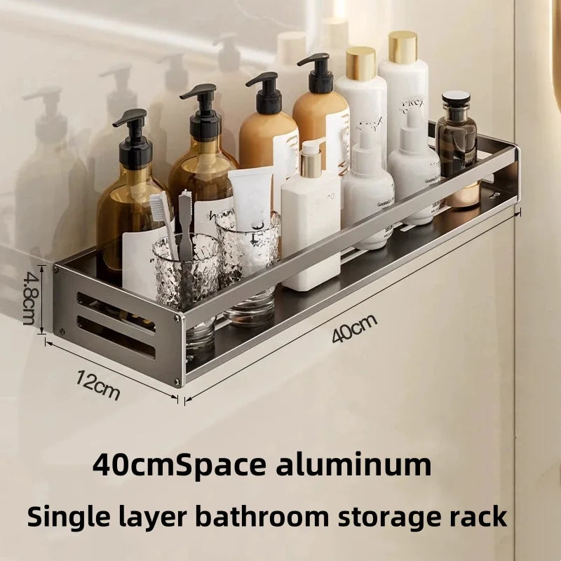 Shower Corner Shelf Without Drilling Aluminum Bathroom Towel Bar Zpaxo 40CM