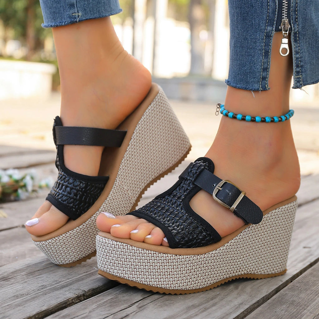 Women Platform Sandals High Heel Peep Toe Sandals Women Lightweight Wedge Shoes Ladies Thick Sole Summer Shoes Zapatos De Mujer Zpaxo