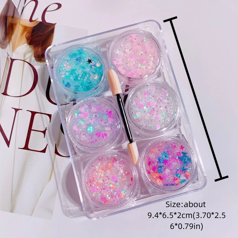 Sparkly Colorful Eye Glitter Gel Heart Star Moon Sequins Face Hair Zpaxo