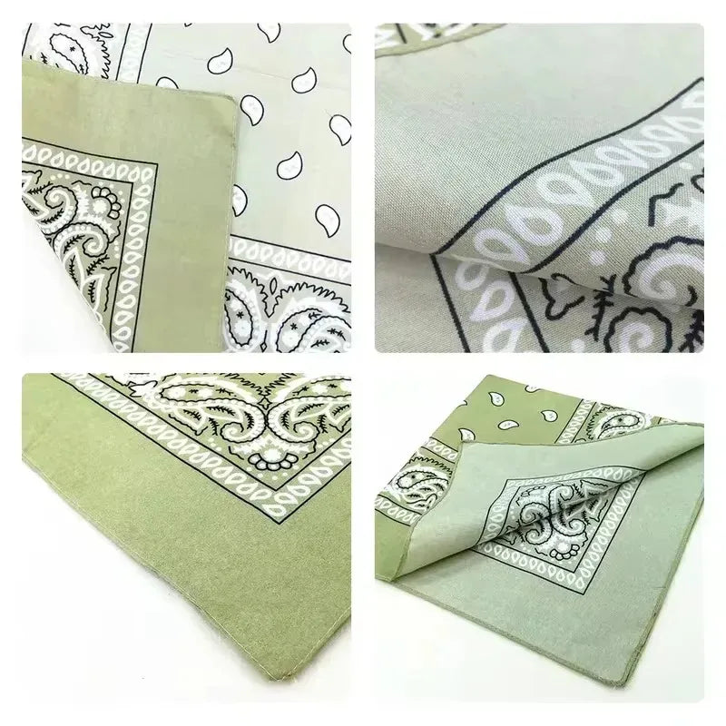 Paisley Bandana Head Wrap & Wrist Scarf | 20 Colors, Unisex