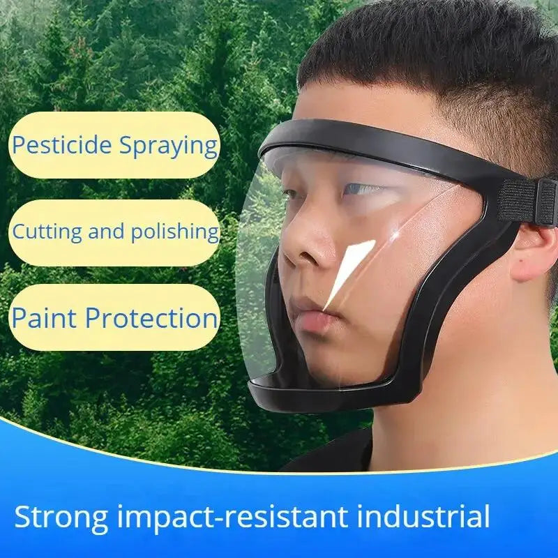 Full Face Shield Antifog Protection Cover Transparency Protective Mask With Filters For Motorcycle Cycling Dusting Mask Kitchen Zpaxo