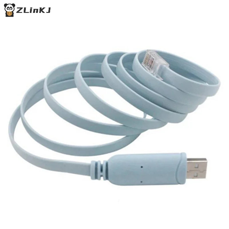 ▶1PCS USB to RJ45 Console Cable RS232 Serial Adapter for Router RJ 45 8P8C Converter USB Console Cable Switch Control Cable Zpaxo
