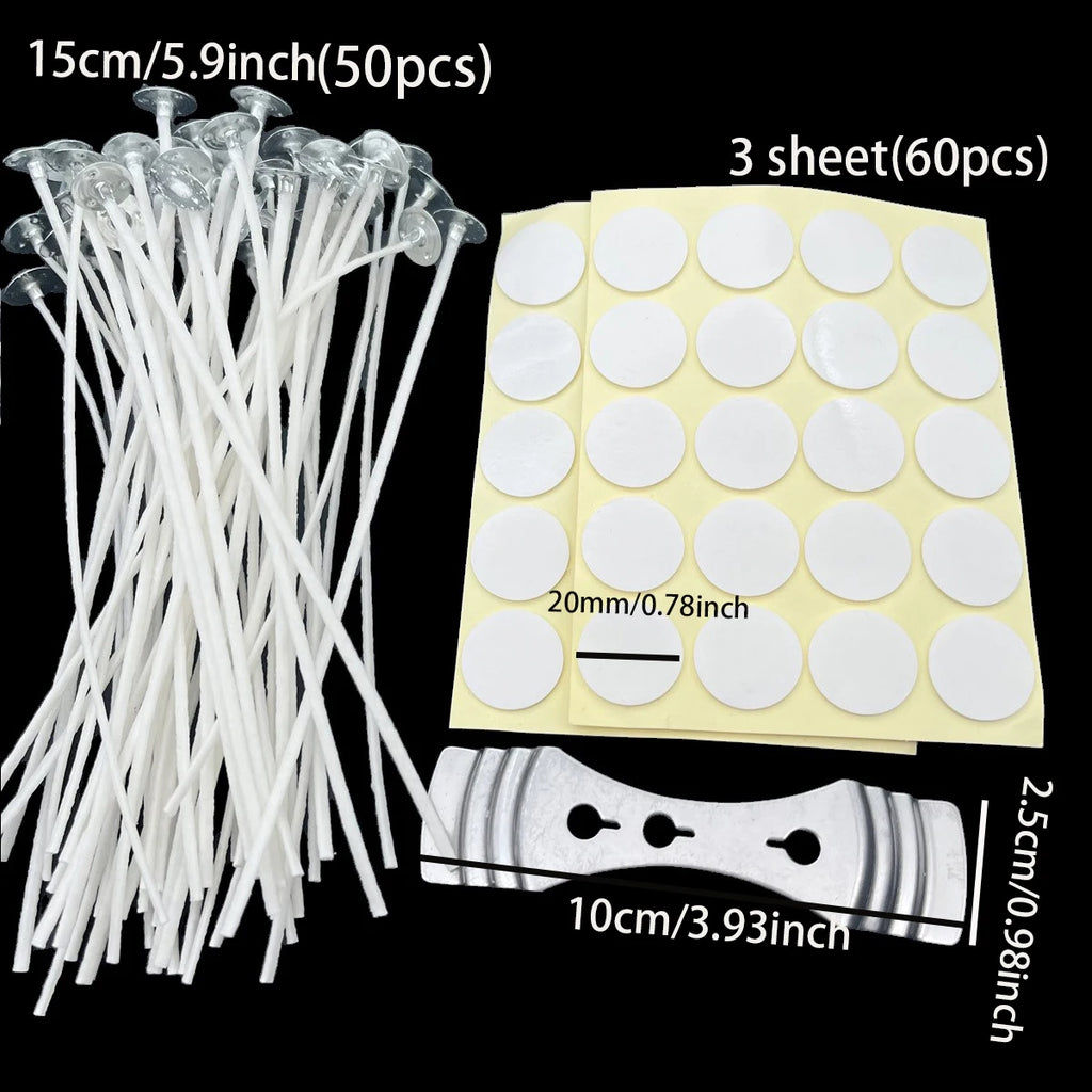 DIY Candle Making Kit – 50 Wicks, Metal Holder & Glue Dots Candle Making Kit Zpaxo set 1