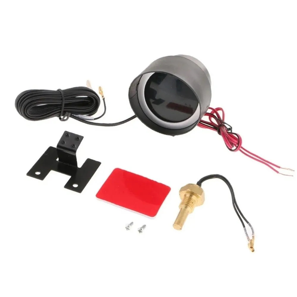 Digital Display 2in1 Temp Voltage Meter Blue Light DC 9V-36V Water Temperature Meter Round LCD LED Digital Temp Meter Car Zpaxo