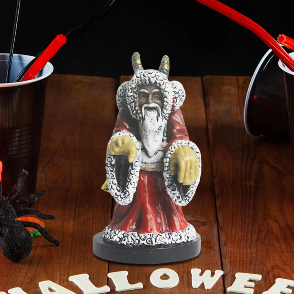 Halloween Statue Krampus Figurine Home Decor Lawn Ornament Resin Zpaxo