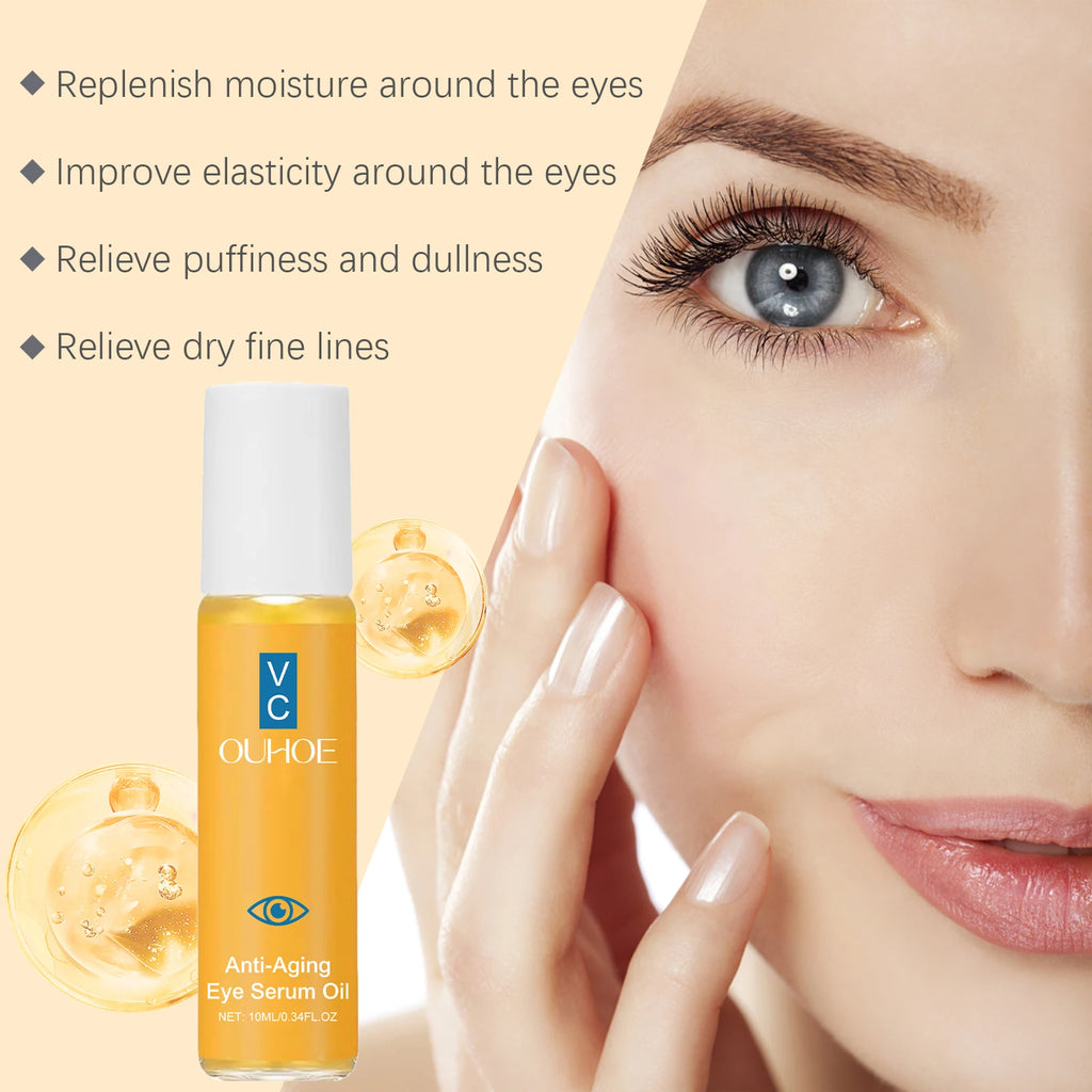 Firming Skin Eye Serum Oil Vitamin C and E for Dry Skin Facial for Wrinkles Hydrating Lightweight Fast Absorbing Skincare 10ml Zpaxo