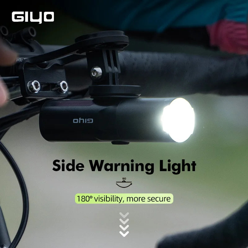 Bicycle Light 800-1500LM Front Lighting German Standard Headlamp Rotatable Lens USB Charge IP66 Waterproof Anti-Glare Bike Light Zpaxo