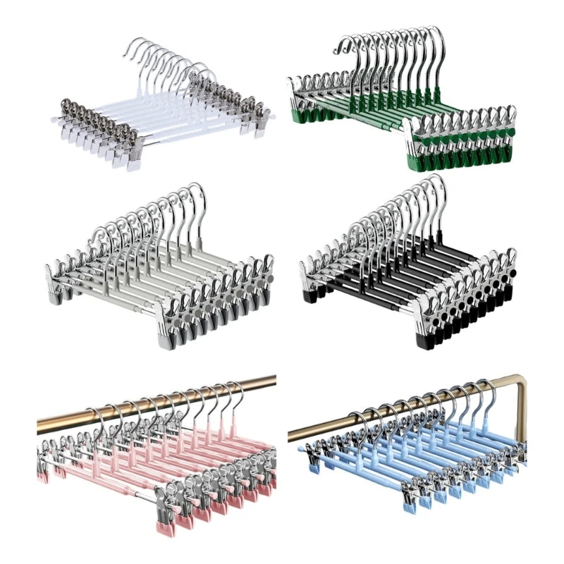 Multifunctional No Scratch Slip Resistant Trouser Hangers Adjustable Clothing Rack Organizers For Drying Skirts Towels Zpaxo