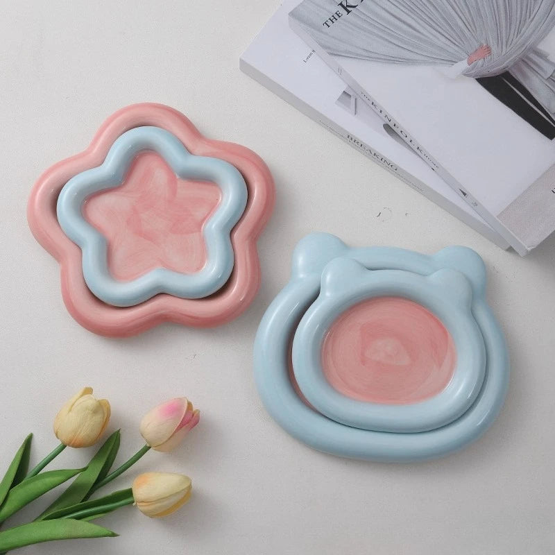 Cat Bowl Canned Bowl Cat Food Bowl Ceramic Pet Dog Bowl Cat Rice Bowl Drinking Water Bowl Not Easy To Knock Over Large Diameter Zpaxo