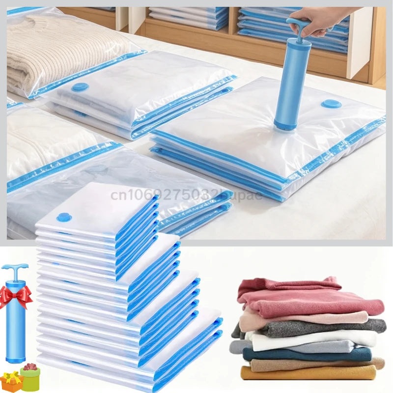 Thickened Vacuum Storage Organizer Bags Transparent Quilt Vacuum Bags Storage Bags Household Clothing Storage and Sorting Bag Zpaxo