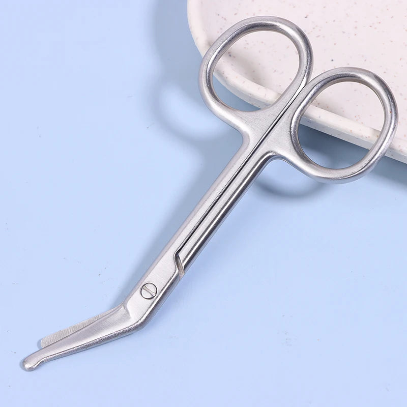 ▶1PCS Stainless Steel Gauze Bandage Scissors Dressing Surgical Scissors Household Plaster Scissors Nurse Scissors Zpaxo Silver