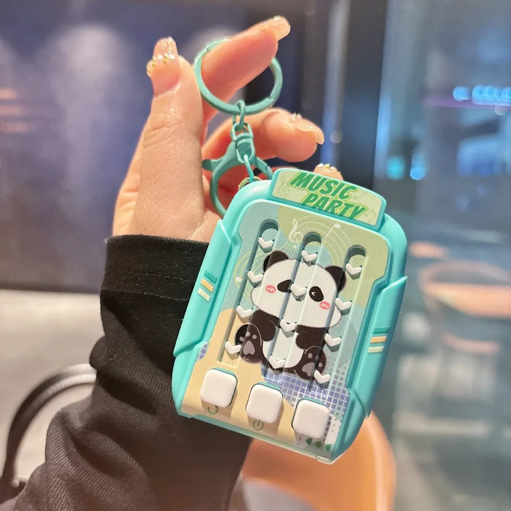Cartoon Dancing Machine Keychain Rhythm Game Light Up Puzzle Solving Pendant Bag Charm Stress Relief Musical Challenge Keychain Zpaxo Green