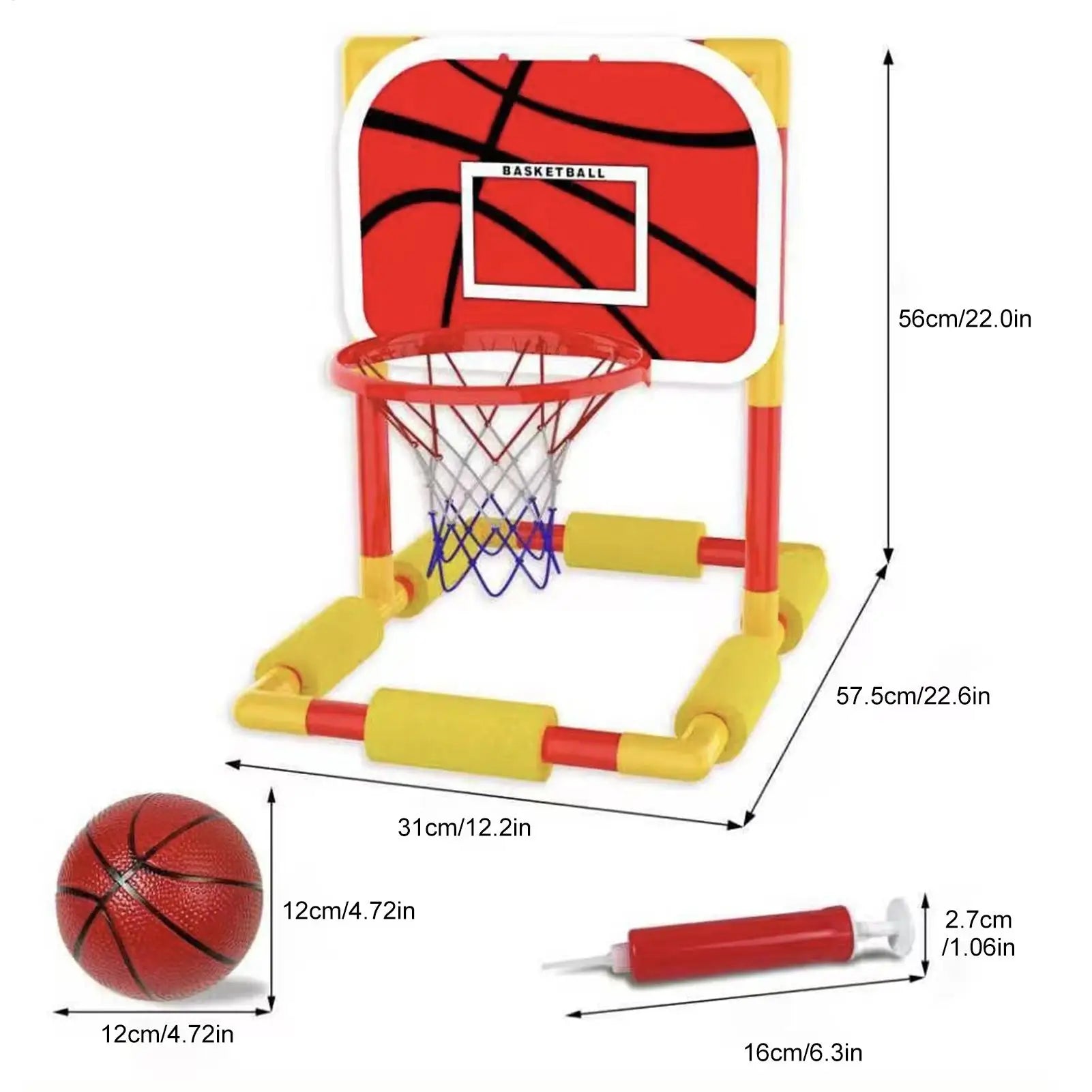 Pool Basketball Hoop Floating Water Toys Basketball Hoop Pool For Family Adults Kids Children School Backyard Beach Classroom Zpaxo