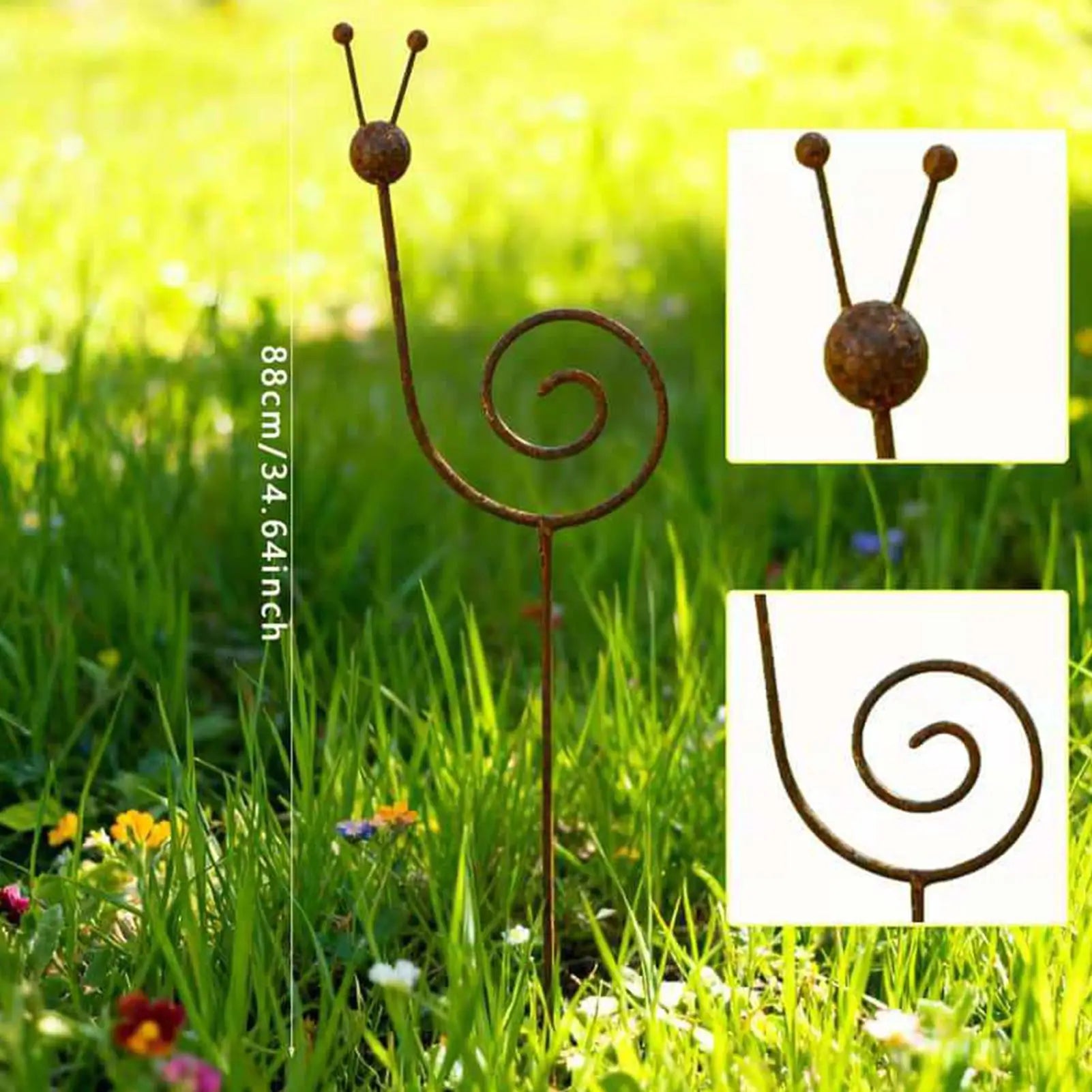 Snail Shape Metal Plant Stakes – Vintage Decorative Garden Support Decorative Garden Stake Zpaxo