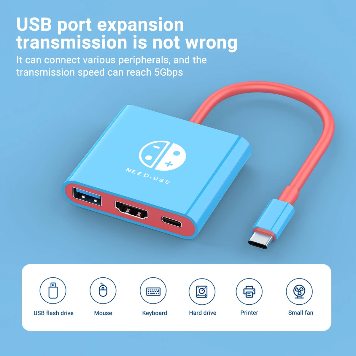 4K HDMI Adapter TV Docking Station for Nintendo Switch OLED USB 3.0 Type C Port Charging Dock Station with HDMI Output Zpaxo