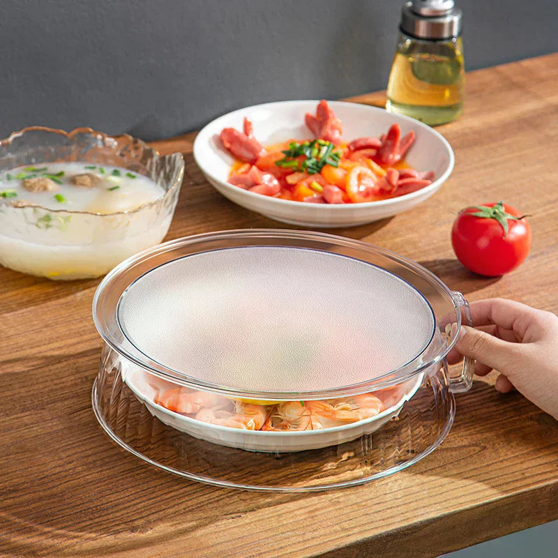 Microwave Splatter Cover Transparent Smooth Surface With Handle 10" Microwave Cover Microwave Food Cover Serving Plate Cover Zpaxo