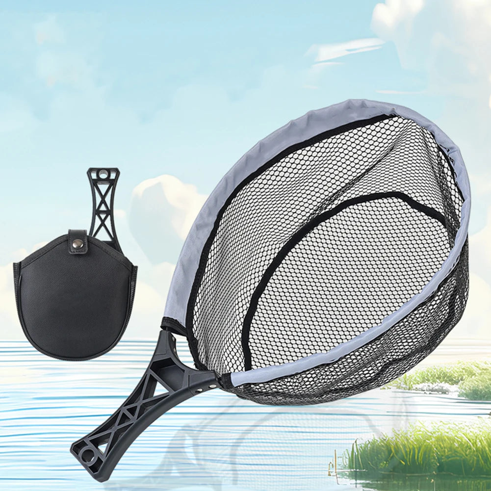 Fly Fishing Landing Net Non-slip Handle Foldable Tackle Bag Trout