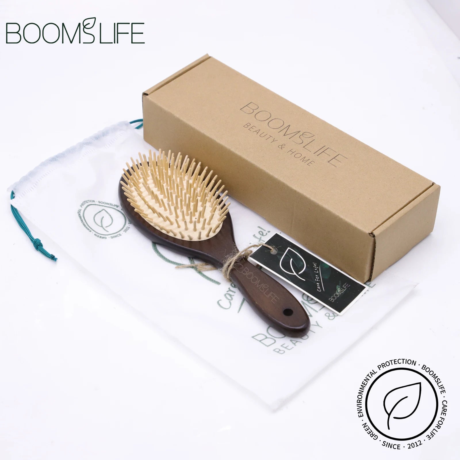 BOOMSLIFE Wood Cushion Hair Brush – Detangling & Scalp Massage Cushion Hair Brush Zpaxo