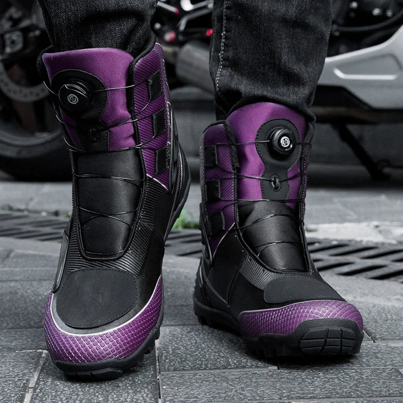 Lexsan Motorcycle Boots Men Leather Motos Breathable Anti Slip