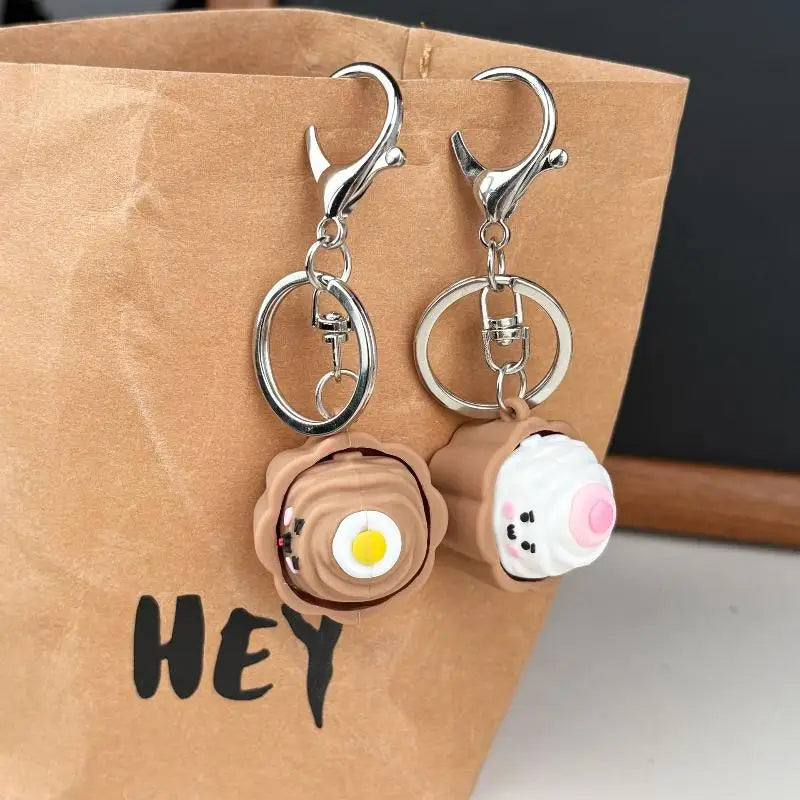 Mini Cake Fidget Keychain – Cute Food-Shaped Button Press Pendant