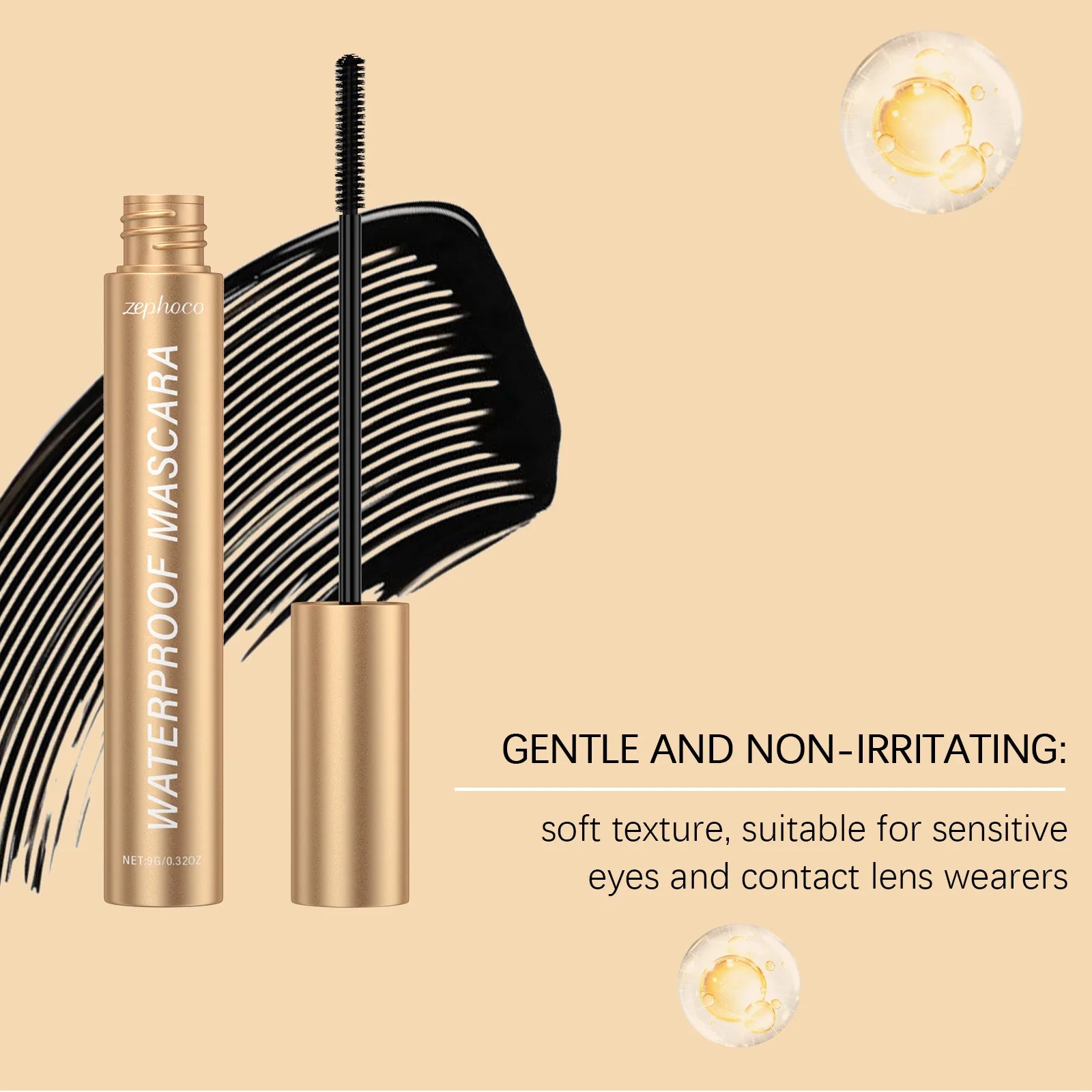 Black Curling Mascara - Naturally Lengthens and Curls, Non-Clumping, Long-Lasting, Everyday Mascara Zpaxo