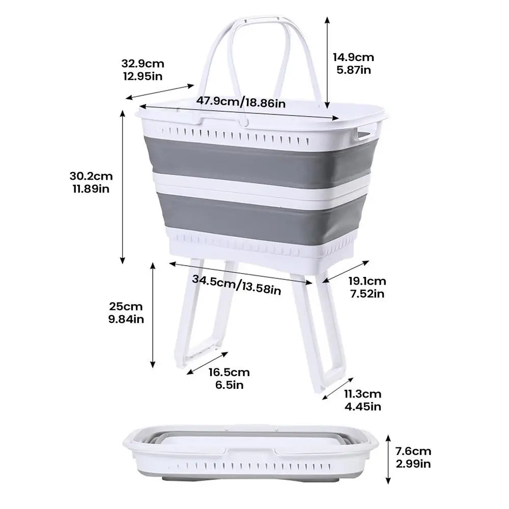 Laundry Hamper Large Foldable Elevated Organizer Clothes Basket