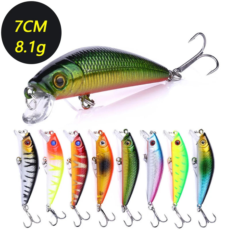 Minnow Fishing Lures 7cm 8.1g – Biomimetic Hard Bait Set Minnow Fishing Lure Zpaxo