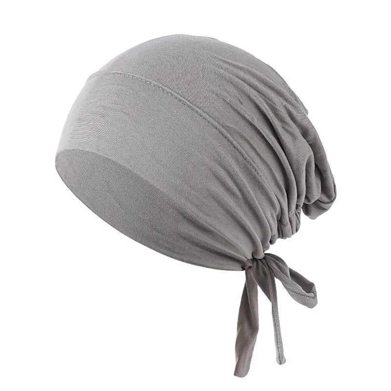 Eid Ul-fitr Ultra-soft Stretch Hijab Cap Ethnic Ribbon Base Head Wrap