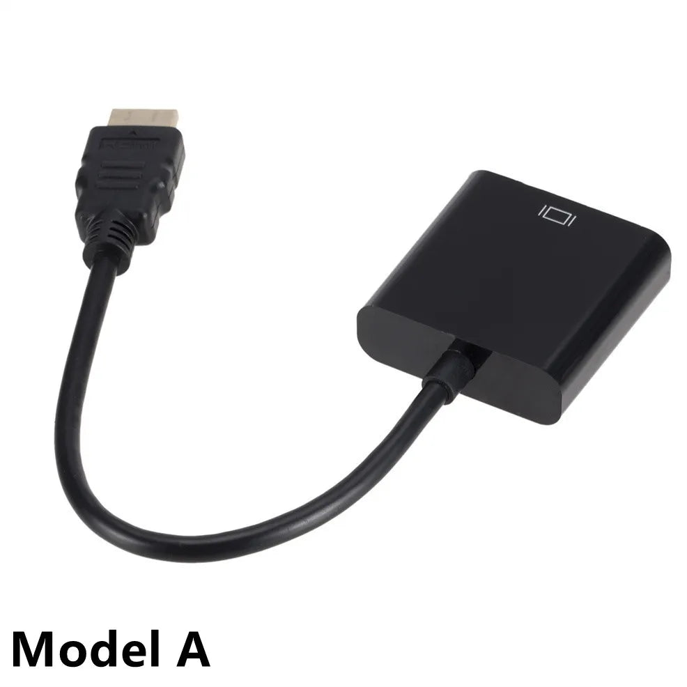 HDMI-compatible VGA Cable Converter 3 5 Audio Power Supply Adapter