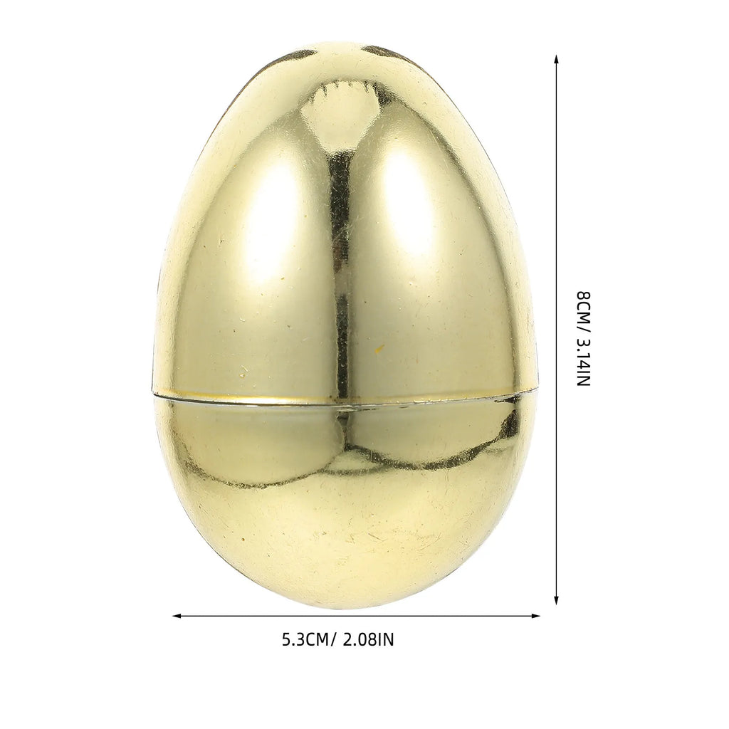 Golden Plastic Easter Eggs Fillable Candy Boxes Party Decorations