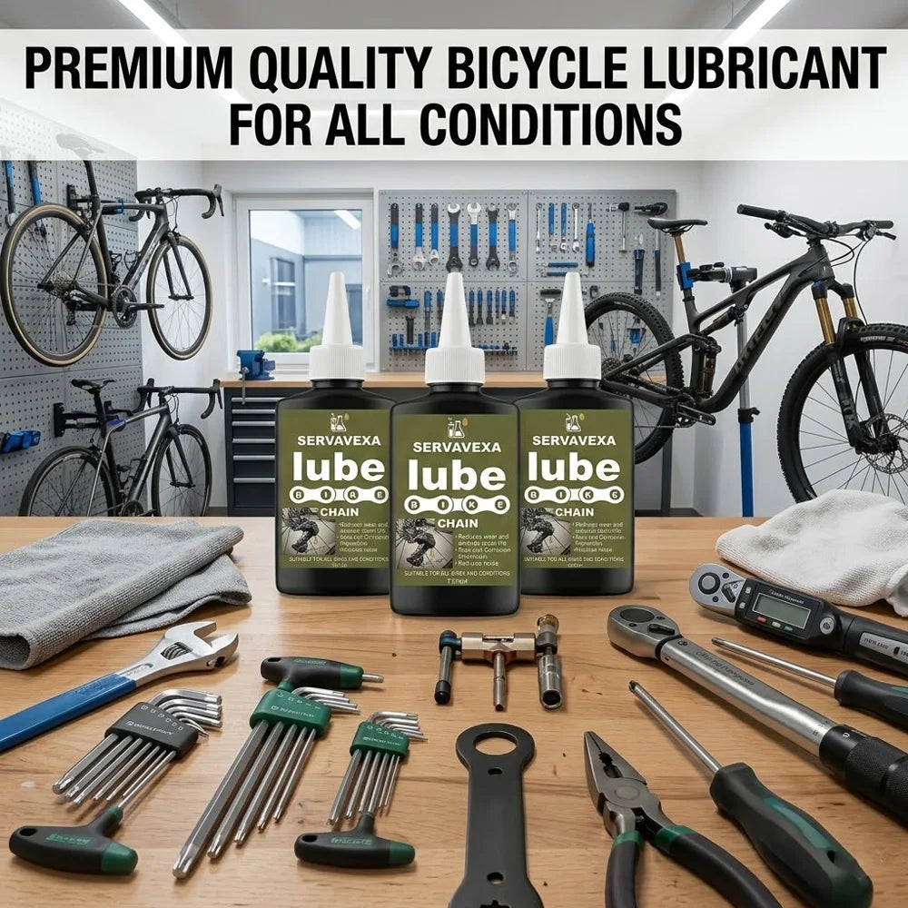 SERVAVEXA Bike Chain Scrubber Kit with 125ml Lube Oil Professional Bicycle Cleaning & Lubricant Set for MTB Road Cycle Care Zpaxo