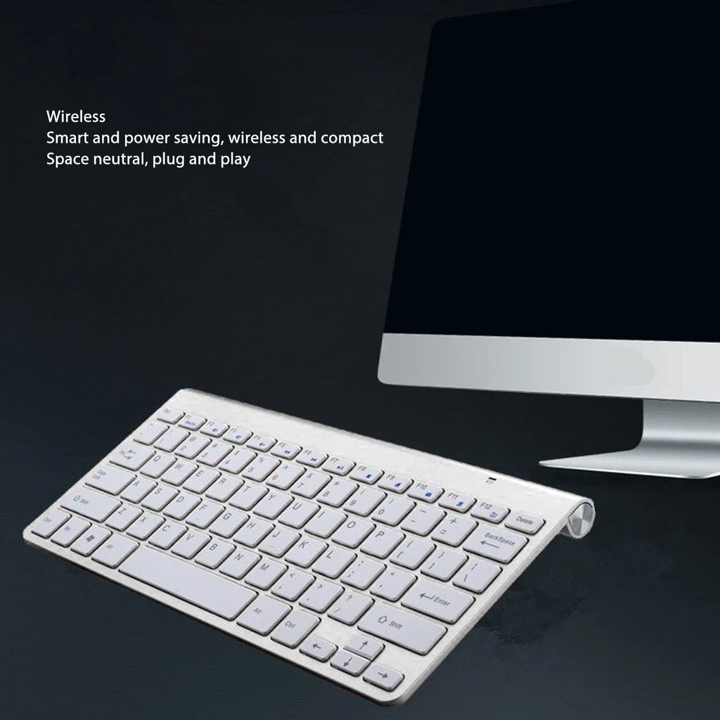 Wireless Keyboard Mouse Slim Key Combo Portable Beautiful Power Zpaxo