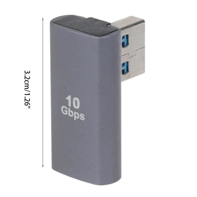 90° Right Angle USB 3.0 Male to Female Adapter | 1–5 Pack