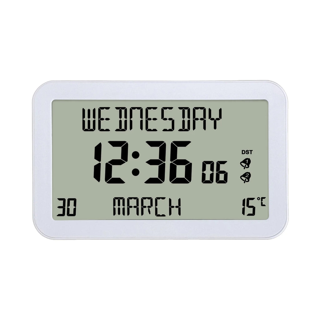 LCD Digital Alarm Clock – Date, Temp & Multi-Alarm Display