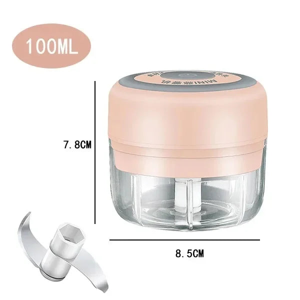 USB Electric Mini Food Chopper – Garlic Masher 100/250ML Electric Food Chopper Zpaxo 105-Pink100ml