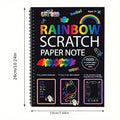 50 pcs of Magic Scratch-Off Paper, Scratch-Off Rainbow Art Paper Scratch-Off Kit with 5 Sticks for Birthday Party Holiday Gifts Zpaxo Large book 11 pages