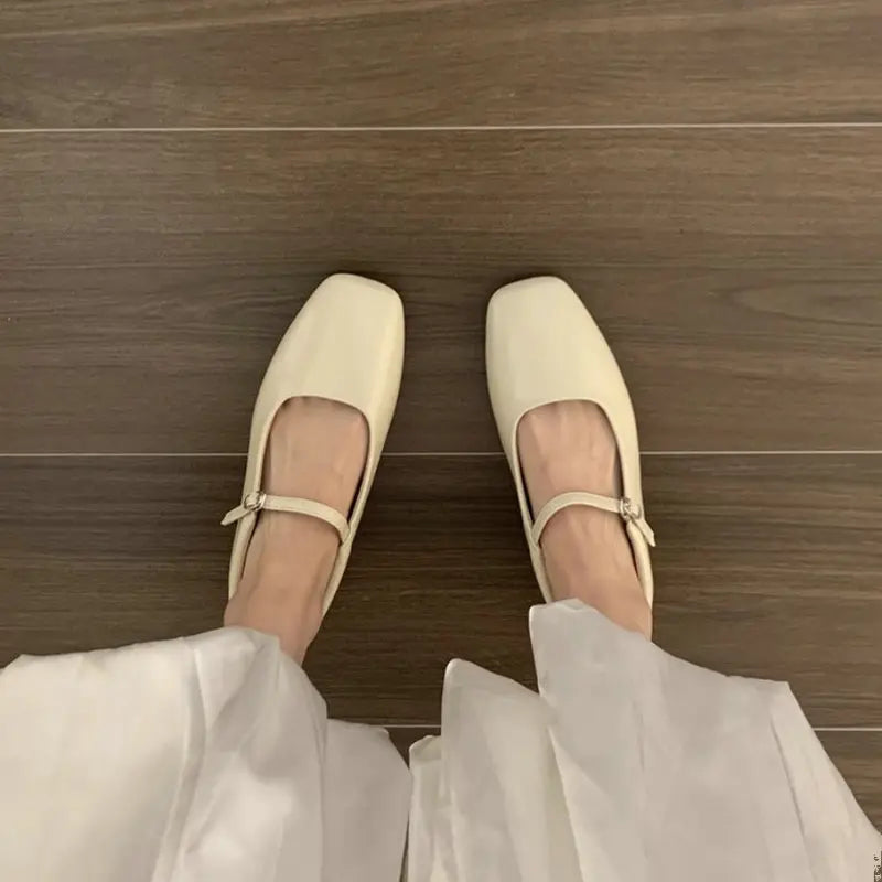 Flat Shoes for Women's Mary Jane Shoes Autumn Winter New French Retro Loafers Women's Shoes Ladies Plus Size 41 42 43 Zpaxo
