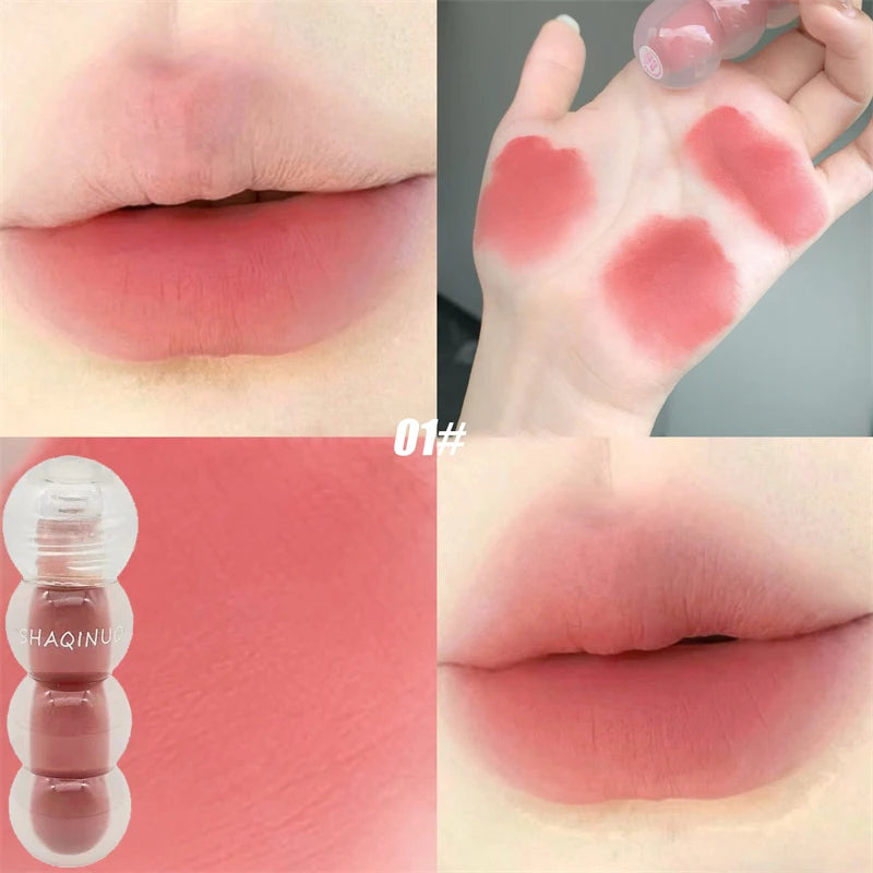 Cute Velvet Matte Lip Gloss Long Lasting Liquid Lipstick Lip Makeup Beauty Nonstick Cup Waterproof Lip Gloss Korean Makeup New Zpaxo 01