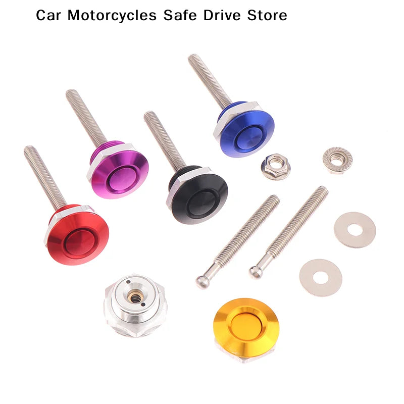 Universal Push Button Billet Quick Release Fasteners Racing Car Front