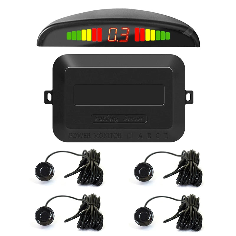 Hippcron Parking Sensors Car Reverse Display 4 Backward Sensor Sound