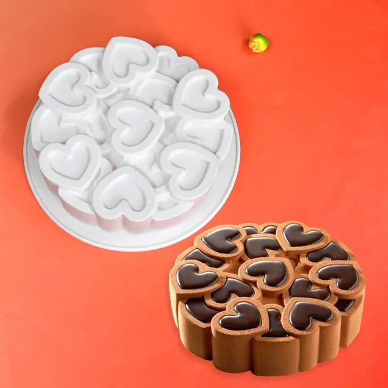 Heart-Shaped Silicone Rose Cake Mold – Mousse & Chocolate