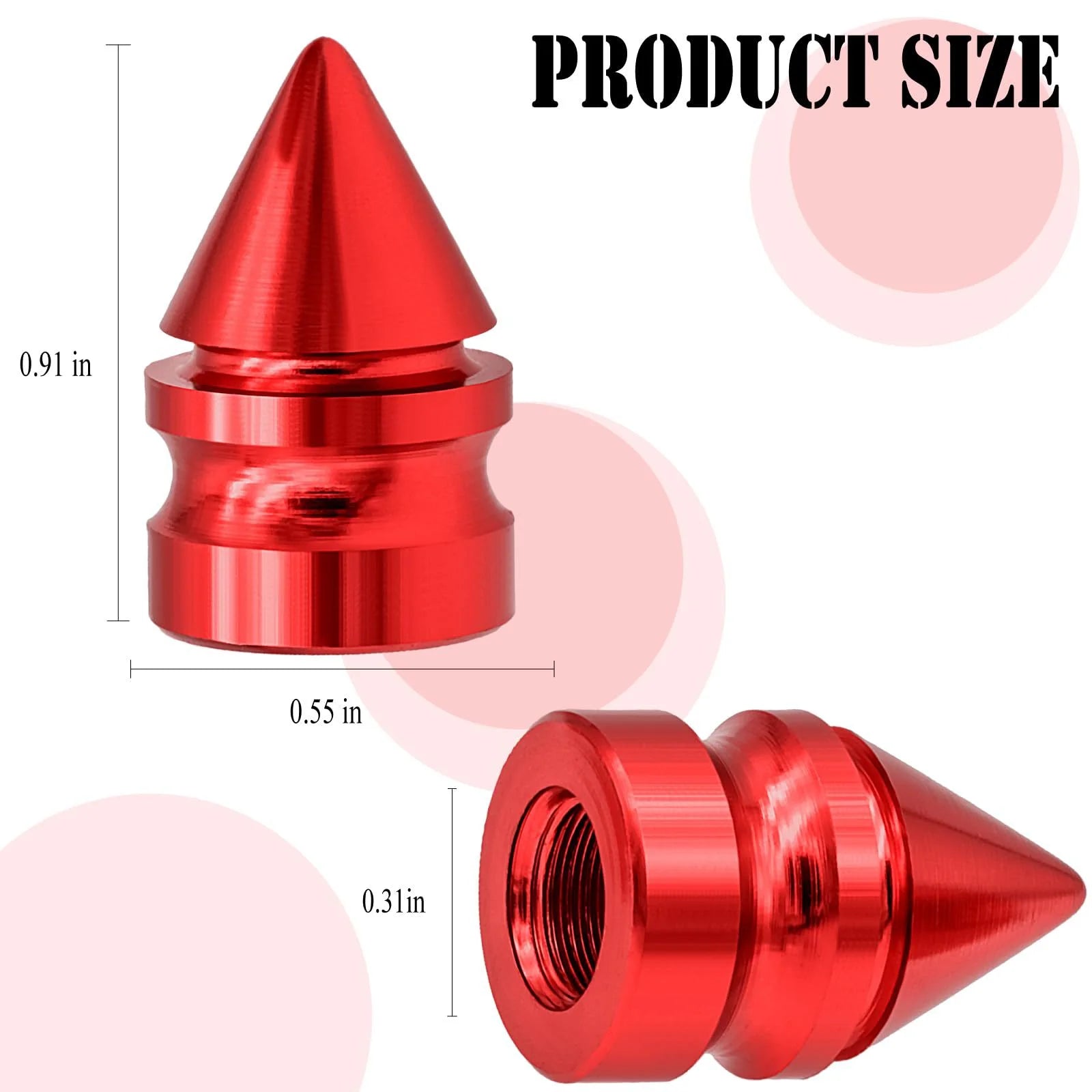 Conical Aluminum Alloy Tire Valve Caps – 4-Pack | Car & Moto