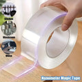 1 Roll Transparent Double Sided Nano Tape, Waterproof Wall Stickers, Reusable Heat Resistant home improvement Zpaxo 1m 1mm 30mm