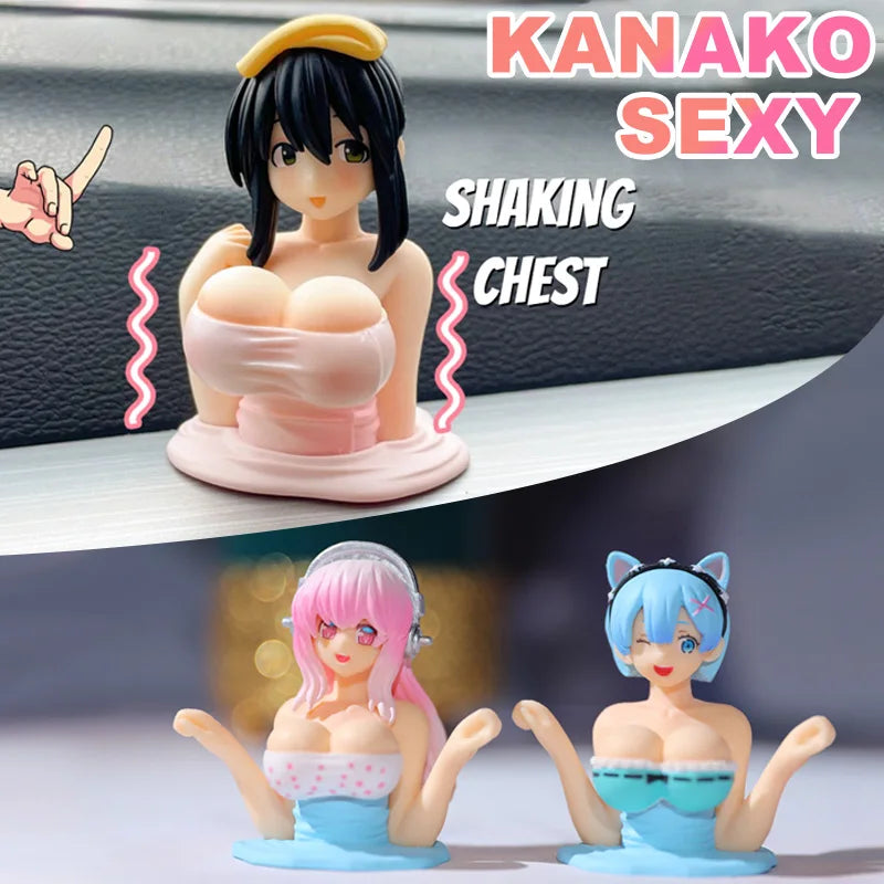 Kawaii Anime Car Dashboard Figurine – Kanako Bobblehead Doll