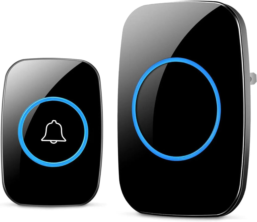 Wireless Waterproof Doorbell Kit Distinguish Front Rear Doors over 1000ft Range 60 Chime 5 Levels Volume Control Door Bell Chime Zpaxo 1 button 1 bell 100V-240V US Plug