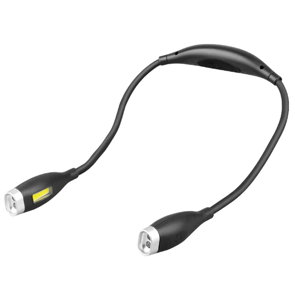LED Neck Reading Light Bendable Arms Night Flexible Flashlight