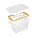Rectangle Storage Box Butter Fresh Container Keep Cheese Case Zpaxo Clear