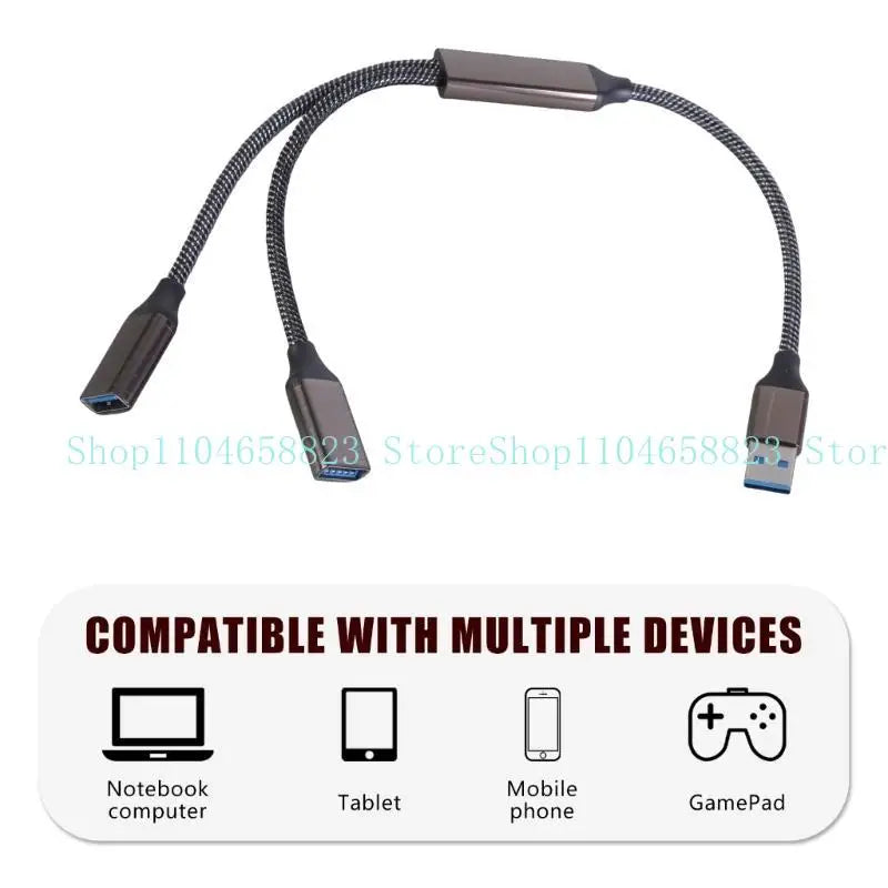 652F USB3 0 Male Double Female Y Splitter Adapter Cable Fast Speed Zpaxo