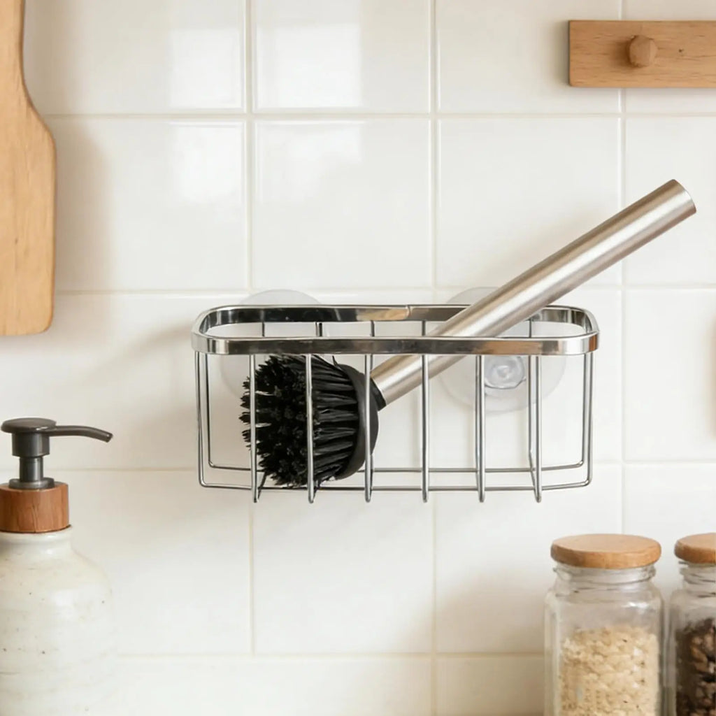 Sink Sponge Holder Suction Cup Rustproof Stainless Steel